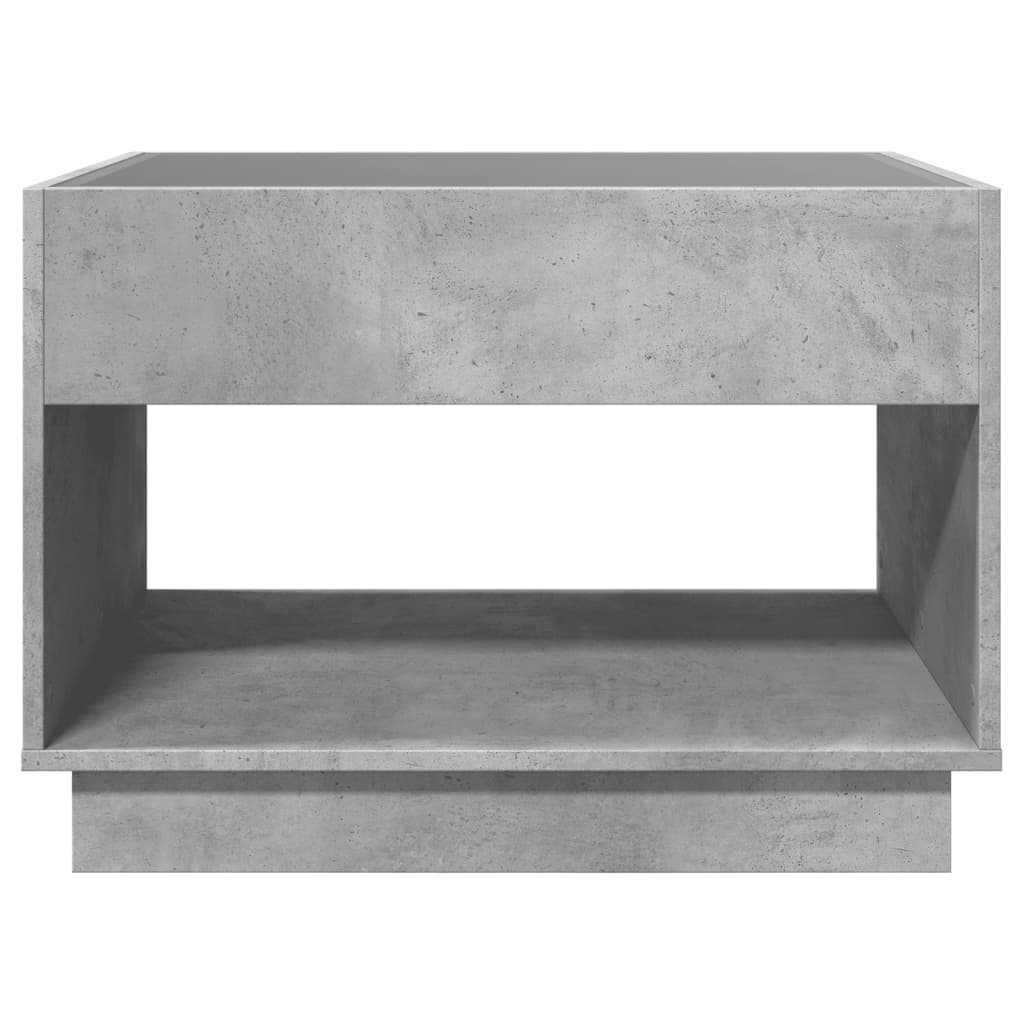 Coffee table with Infinity LED lights, concrete, 70x50x50cm