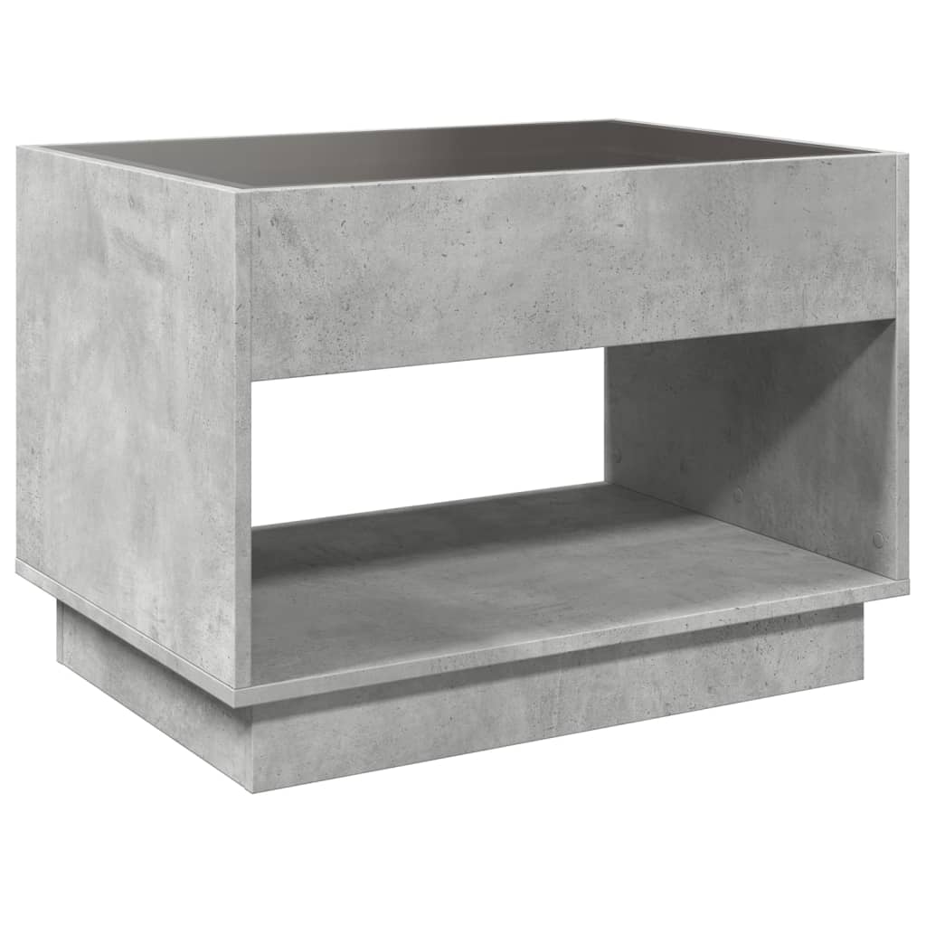 Coffee table with Infinity LED lights, concrete, 70x50x50cm