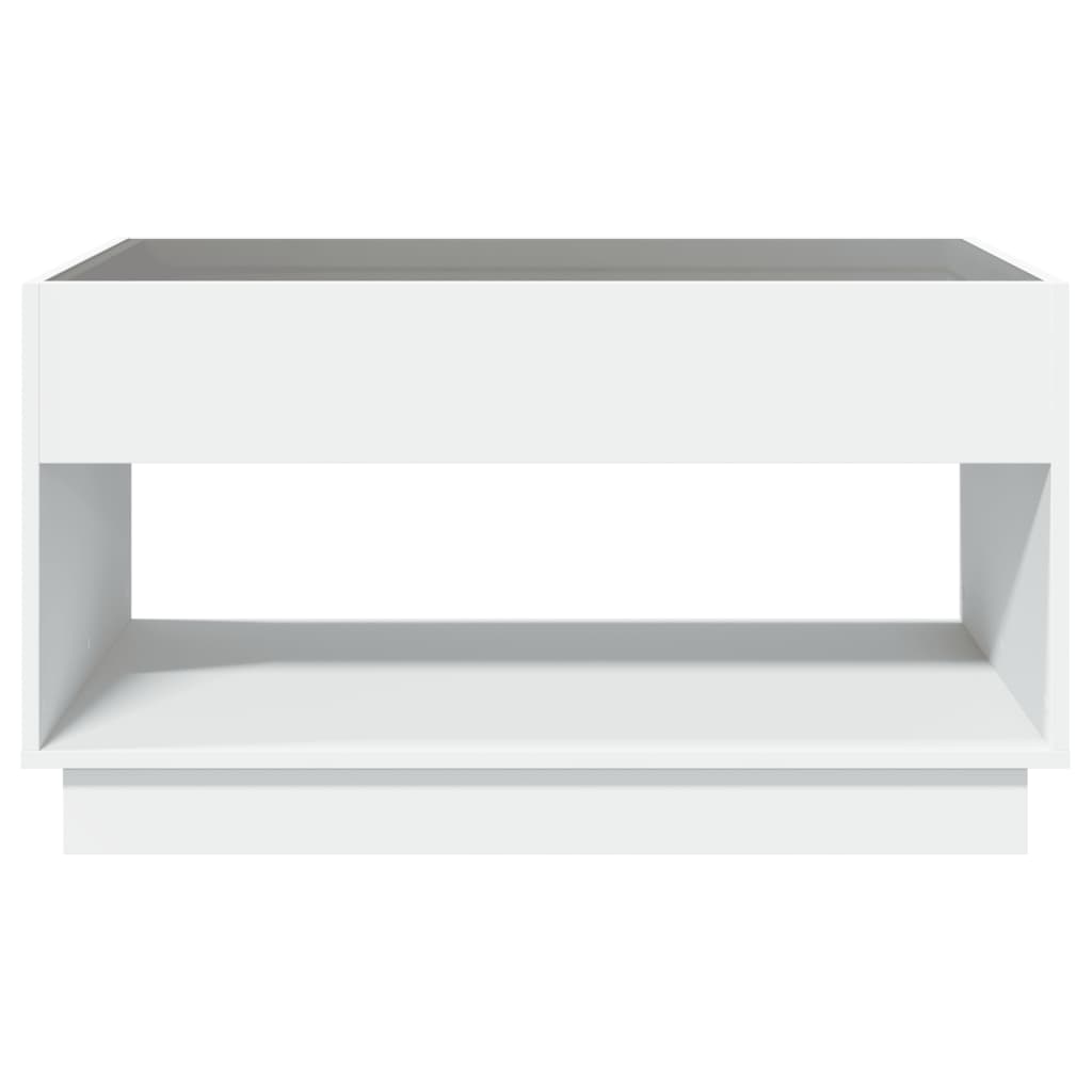 Kafijas galdiņš ar Infinity LED gaismām, balts, 90x50x50cm