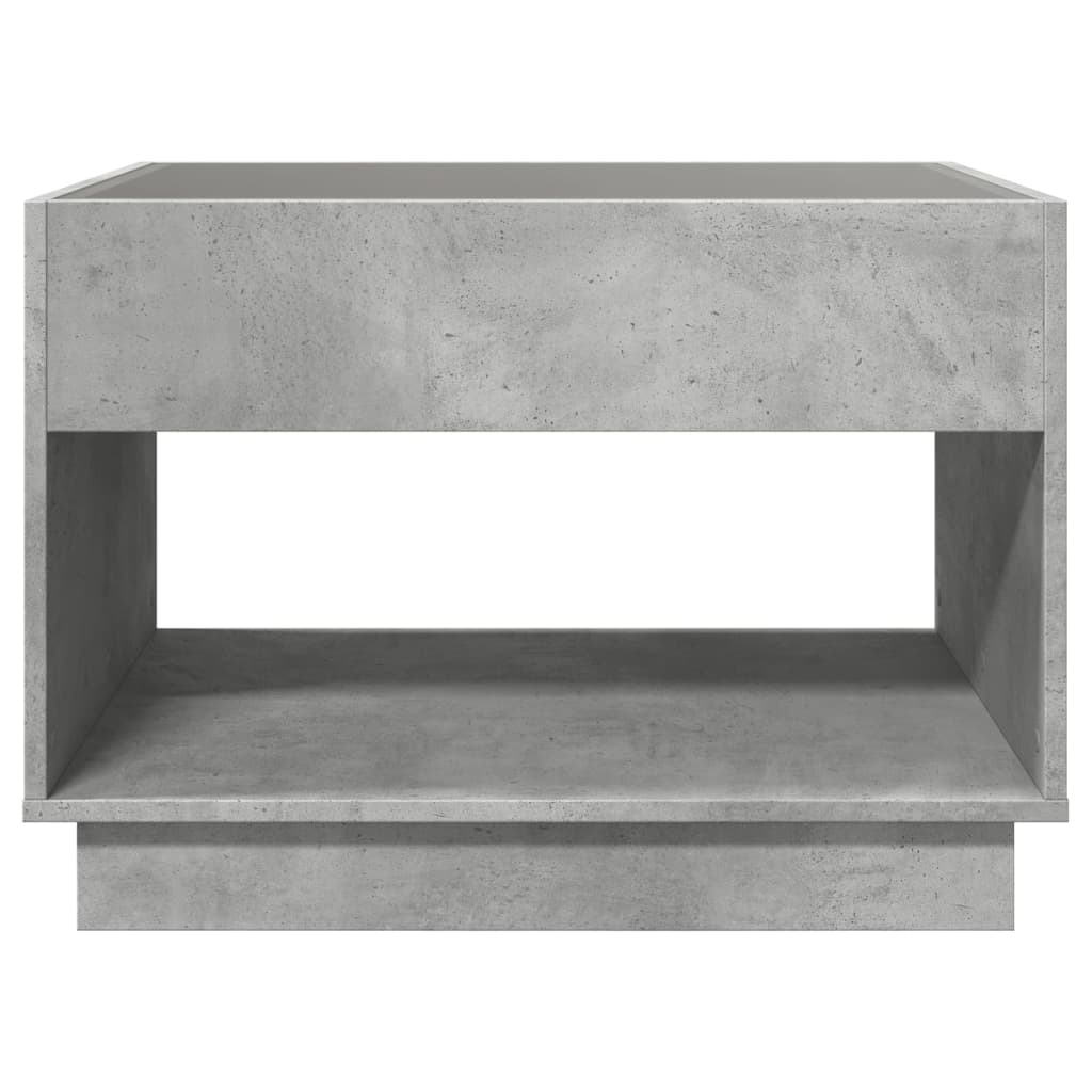 Kavos staliukas su Infinity LED lemputėmis, betono, 90x50x50cm