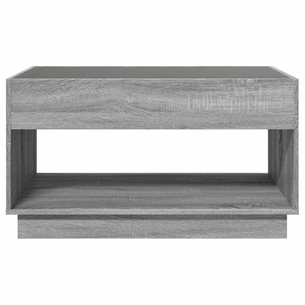 Kafijas galdiņš ar Infinity LED gaismām, pelēks, 90x50x50cm