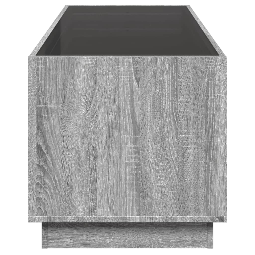 Kafijas galdiņš ar Infinity LED gaismām, pelēks, 90x50x50cm
