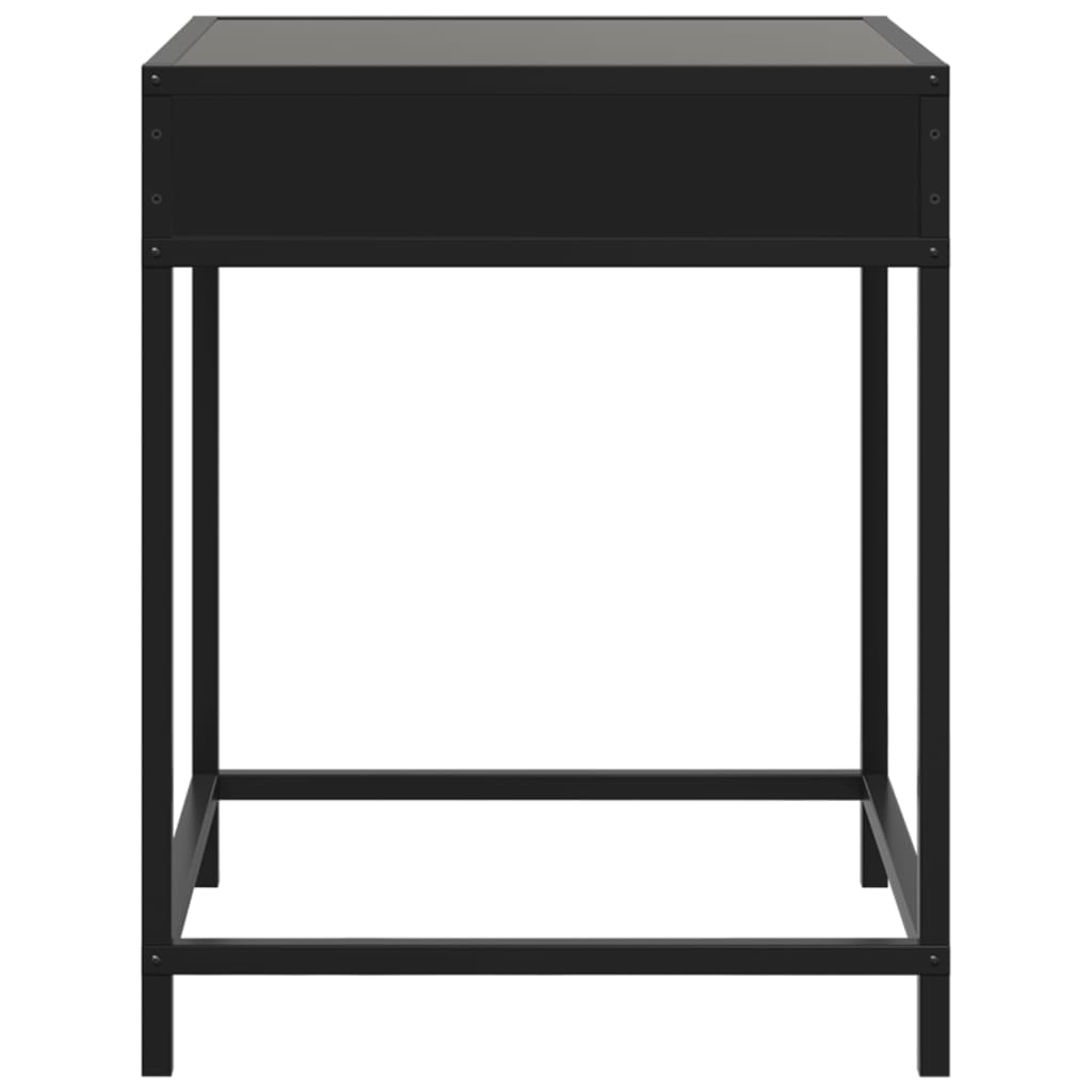Kavos staliukas su Infinity LED lemputėmis, juodas, 40x40x51cm