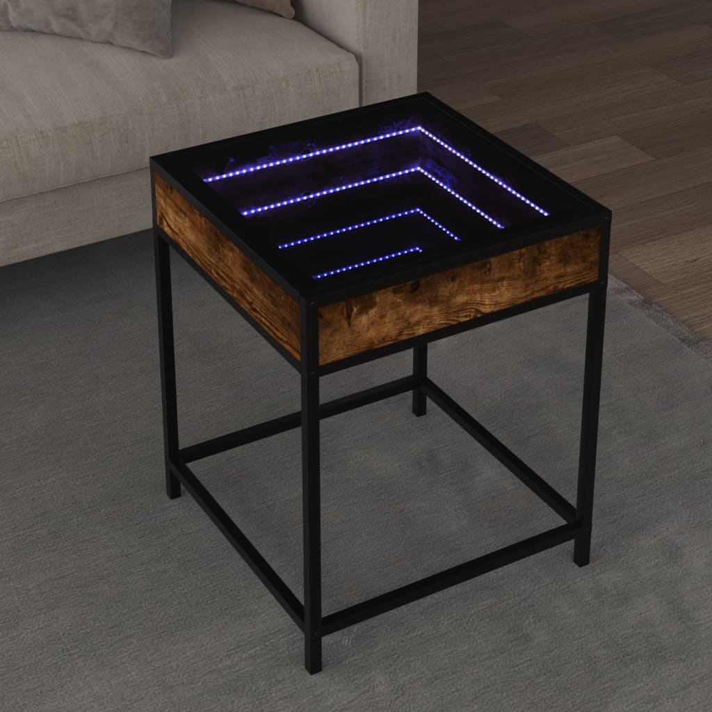 Kafijas galdiņš ar Infinity LED gaismām, dūmu, 40x40x51cm