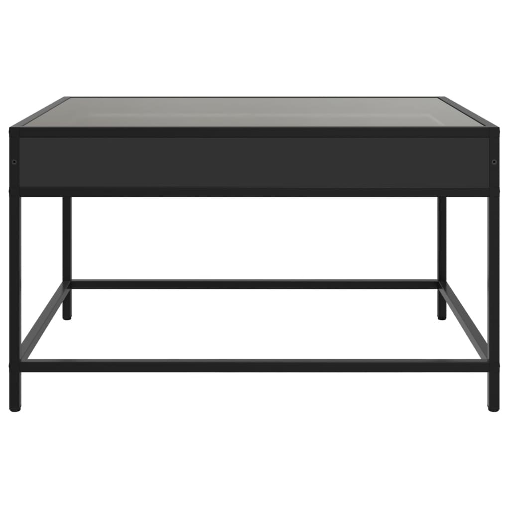 Kafijas galdiņš ar Infinity LED gaismām, melns, 70x50x41 cm