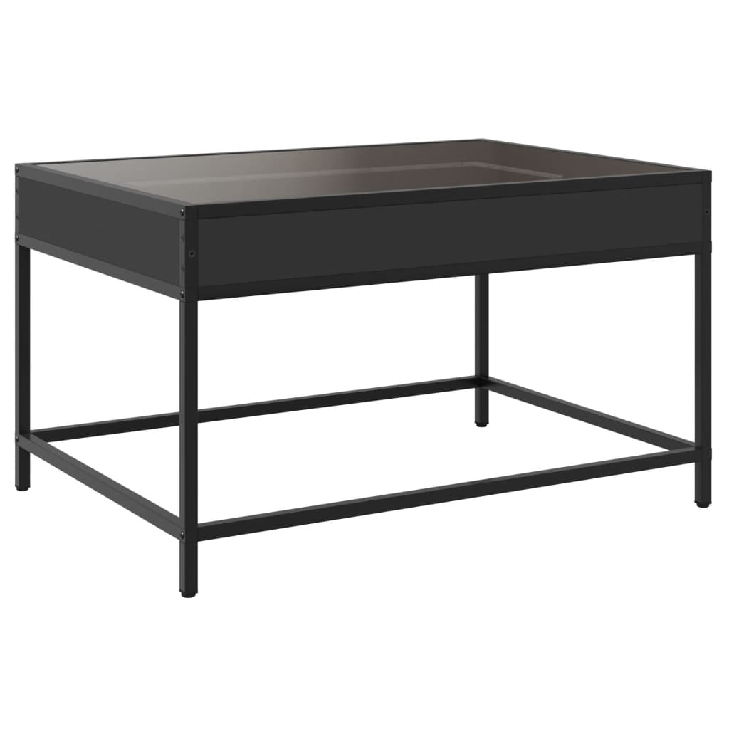 Kafijas galdiņš ar Infinity LED gaismām, melns, 70x50x41 cm