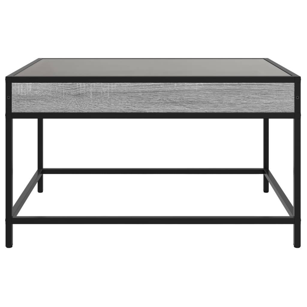 Kafijas galdiņš ar Infinity LED gaismām, pelēks, 70x50x41cm