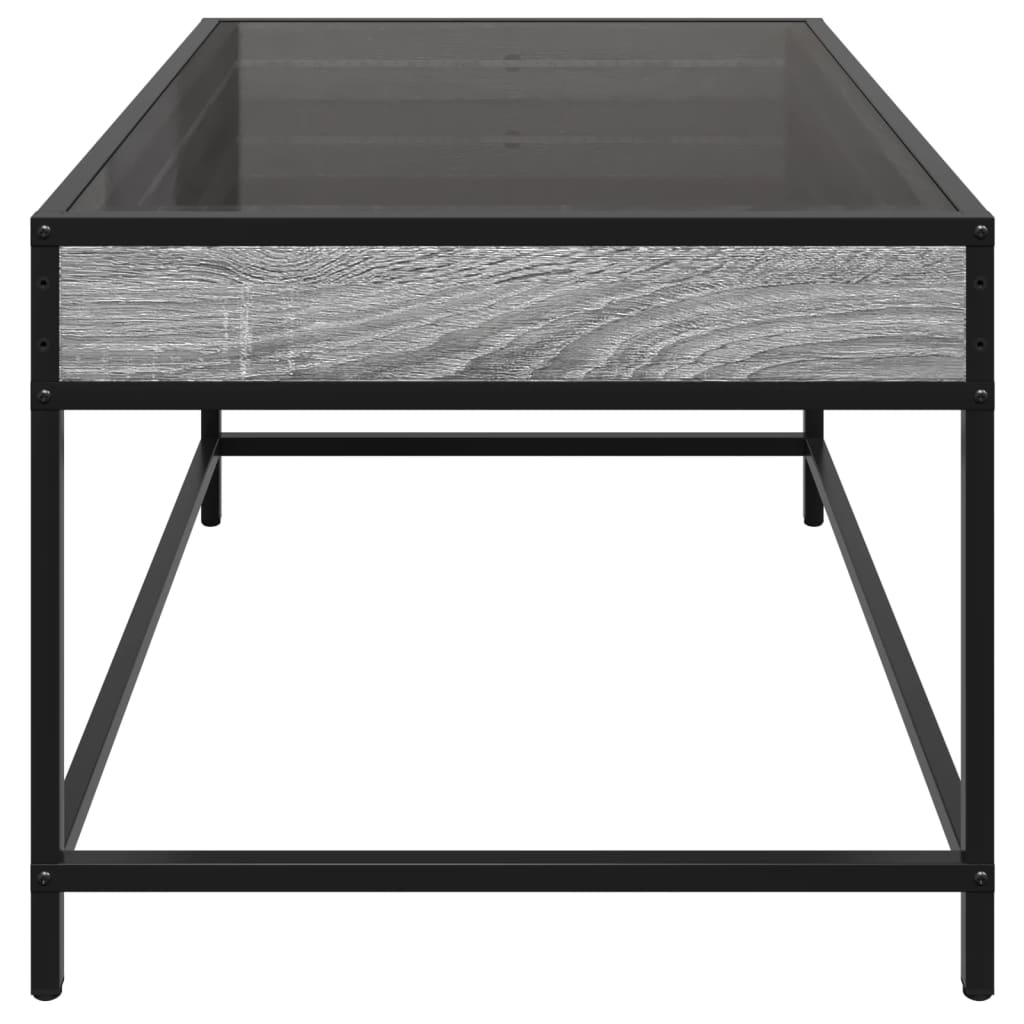 Kafijas galdiņš ar Infinity LED gaismām, pelēks, 70x50x41cm