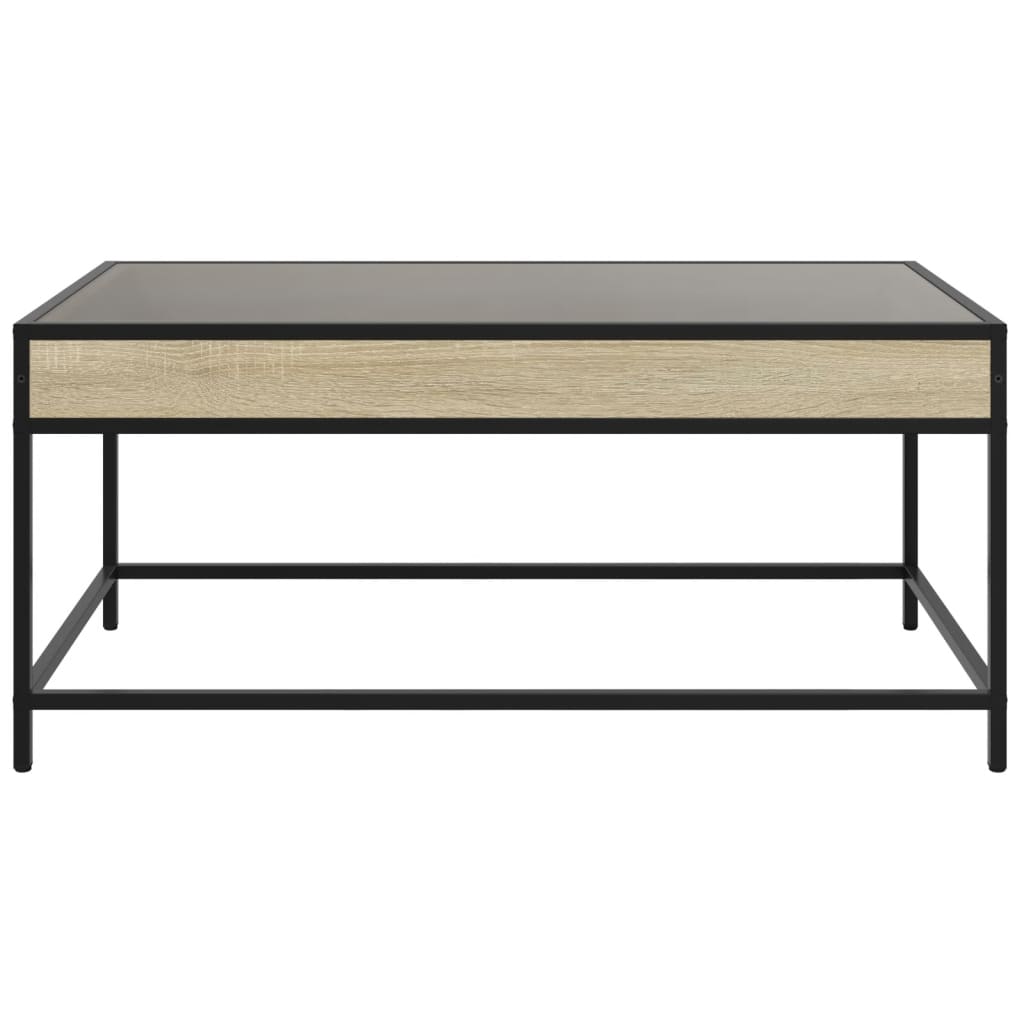 Coffee table with Infinity LED lights, oak, 90x50x41cm