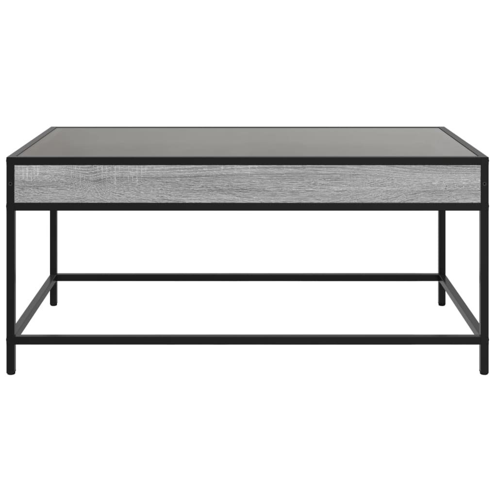 Kavos staliukas su Infinity LED lemputėmis, pilkas, 90x50x41cm