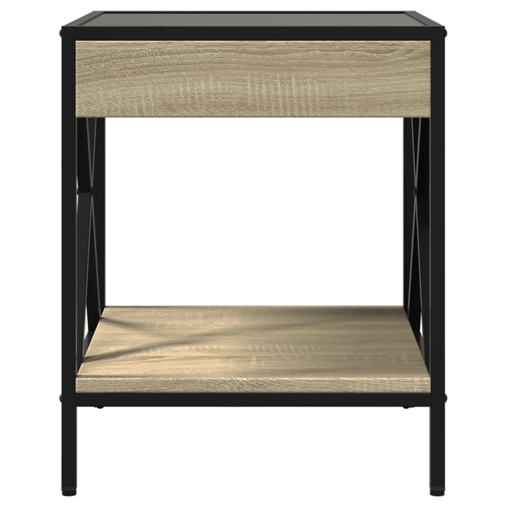 Kafijas galdiņš ar Infinity LED gaismām, ozola, 40x40x49cm