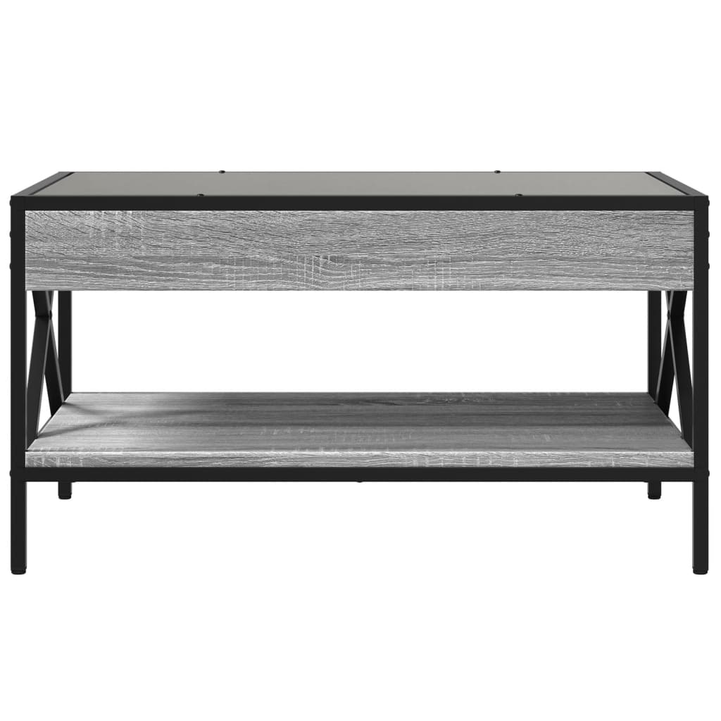 Kafijas galdiņš ar Infinity LED gaismām, pelēks, 70x50x38cm