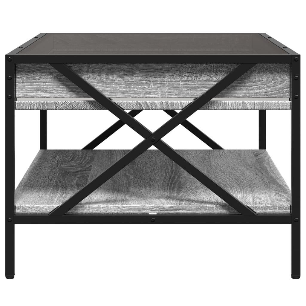 Kafijas galdiņš ar Infinity LED gaismām, pelēks, 70x50x38cm