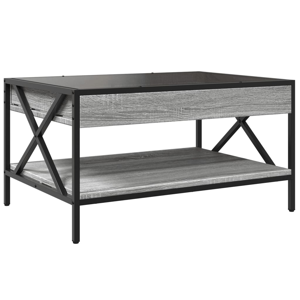 Kafijas galdiņš ar Infinity LED gaismām, pelēks, 70x50x38cm