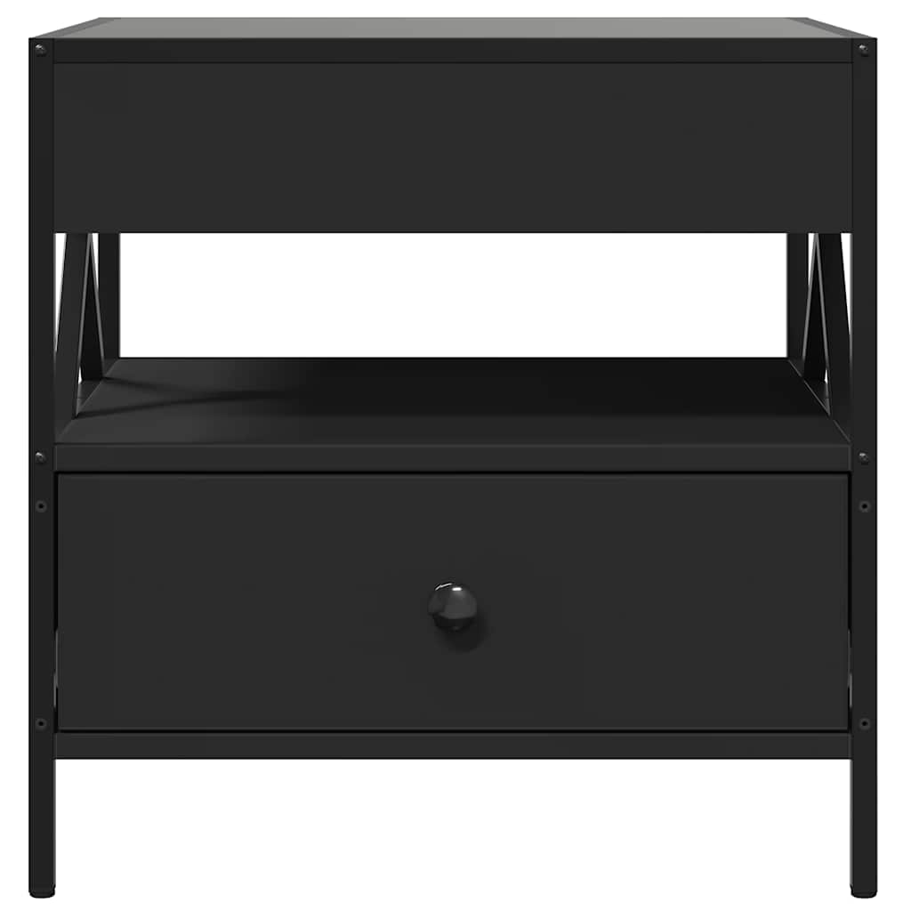 Kafijas galdiņš ar Infinity LED gaismām, melns, 50x50x51 cm