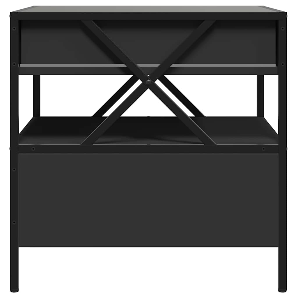 Kafijas galdiņš ar Infinity LED gaismām, melns, 50x50x51 cm