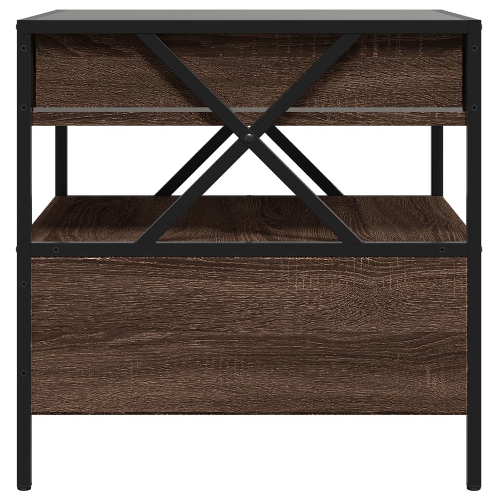 Coffee Table with Infinity LED Lights, Brown, 50x50x51cm