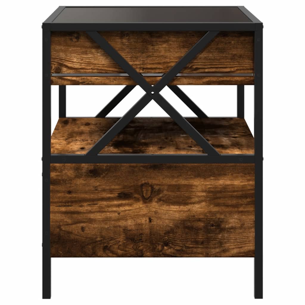 Coffee table with Infinity LED lights, smoke, 40x40x51cm