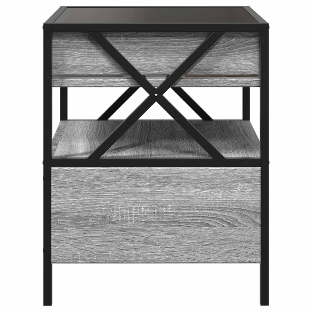 Kafijas galdiņš ar Infinity LED gaismām, pelēks, 40x40x51cm