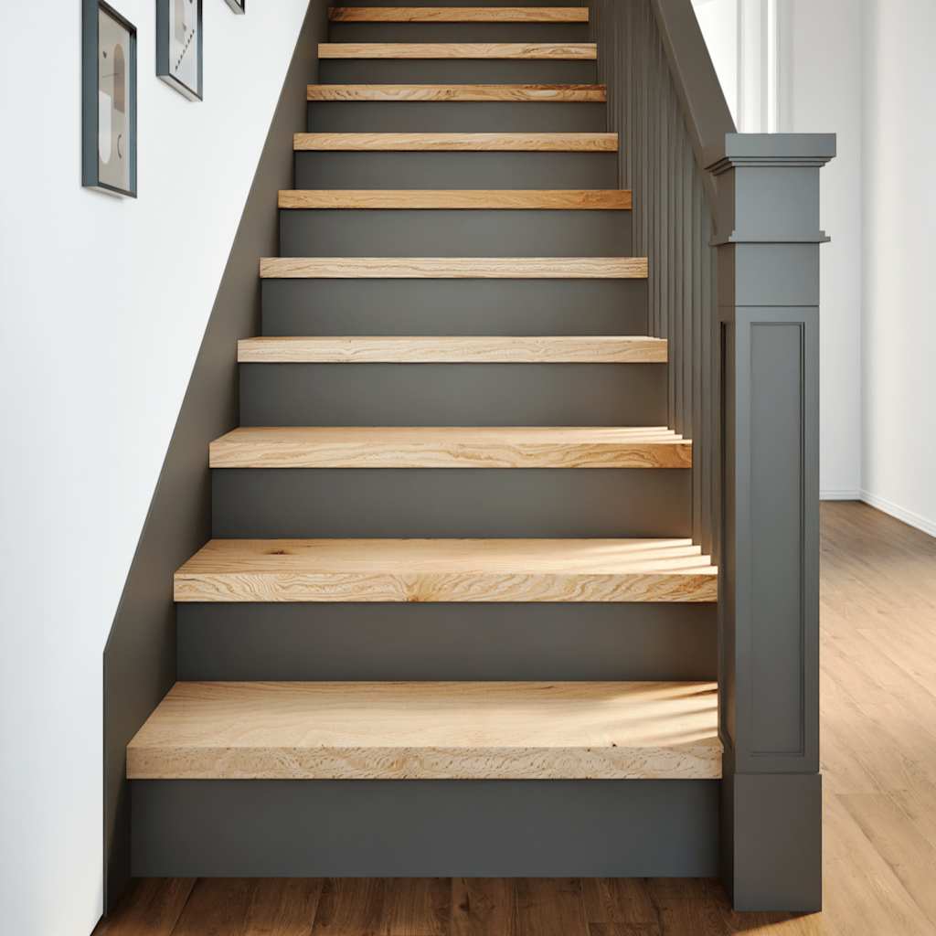 Stair treads, 4 pcs., unfinished solid oak wood