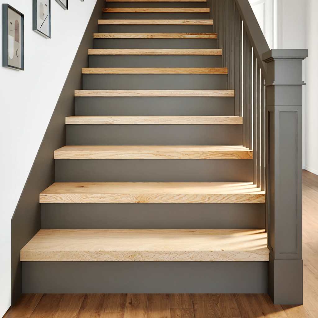 Stair treads, 4 pcs., unfinished solid oak wood