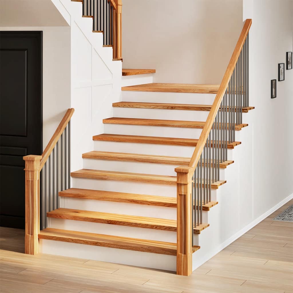 Stair treads, 20 pcs, light brown, solid oak wood