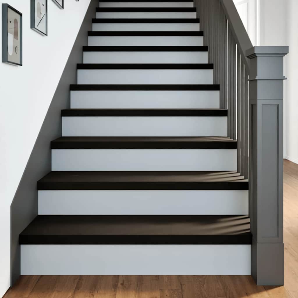 Stair treads, 16 pcs, dark brown, 90x25x2 cm, oak