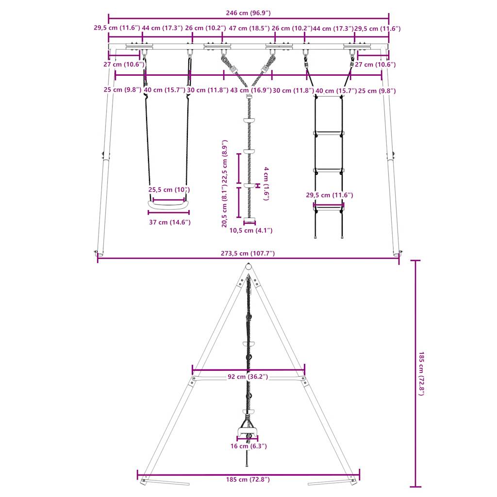 Outdoor playset with swing/ladder/disc swing
