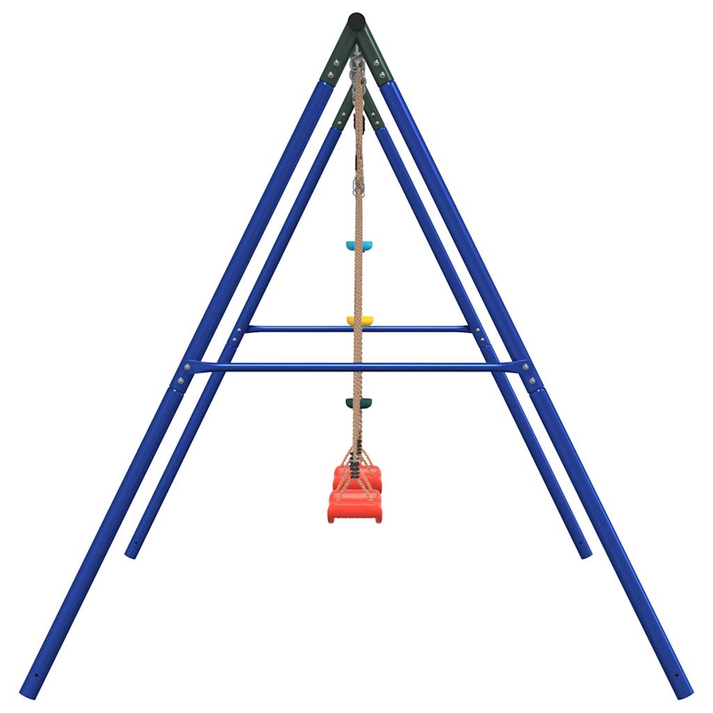 Outdoor swing set with a swing and a disc swing