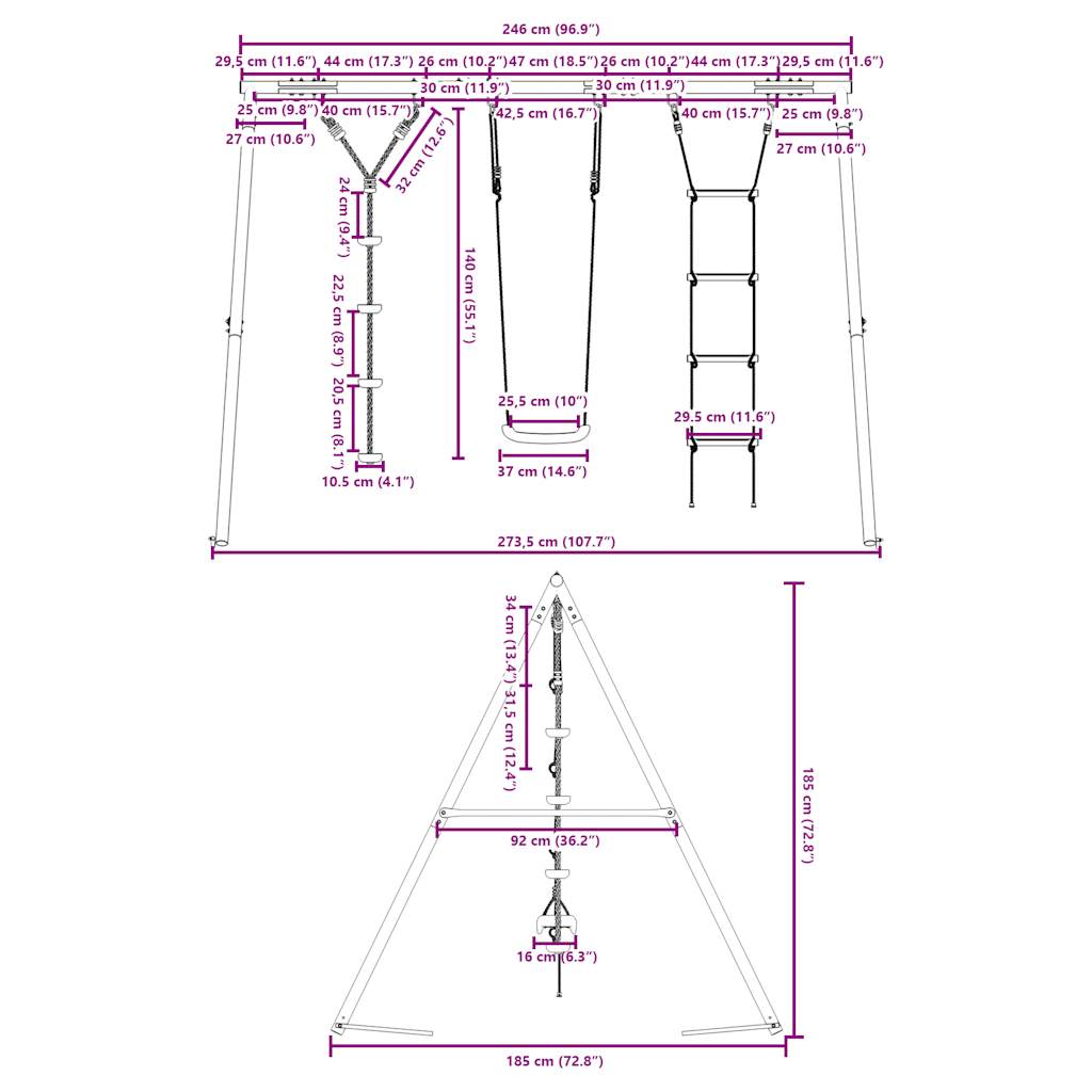 Outdoor playset with swing/ladder/disc swing