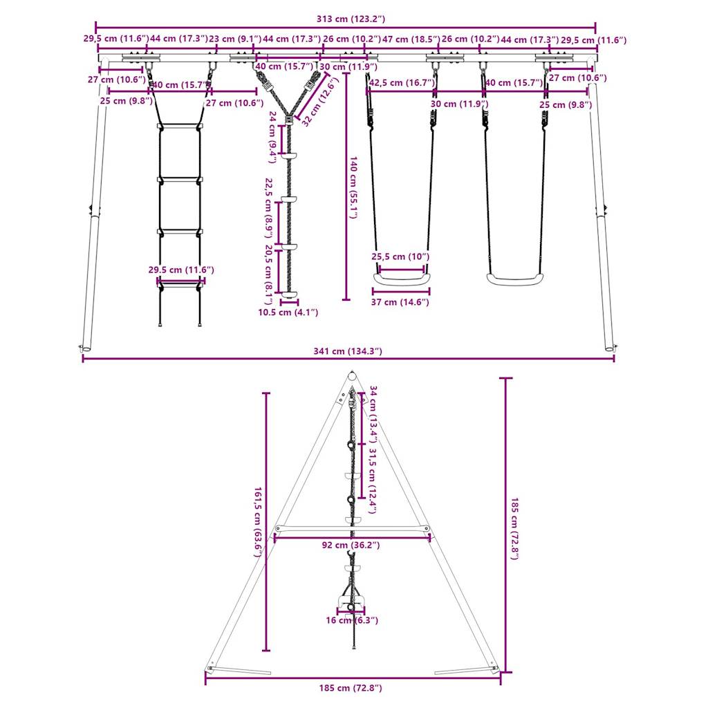 Outdoor playset with swing/ladder/disc swing