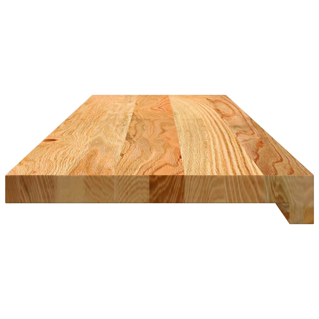 Stair treads, 2 pcs., light brown, solid oak wood