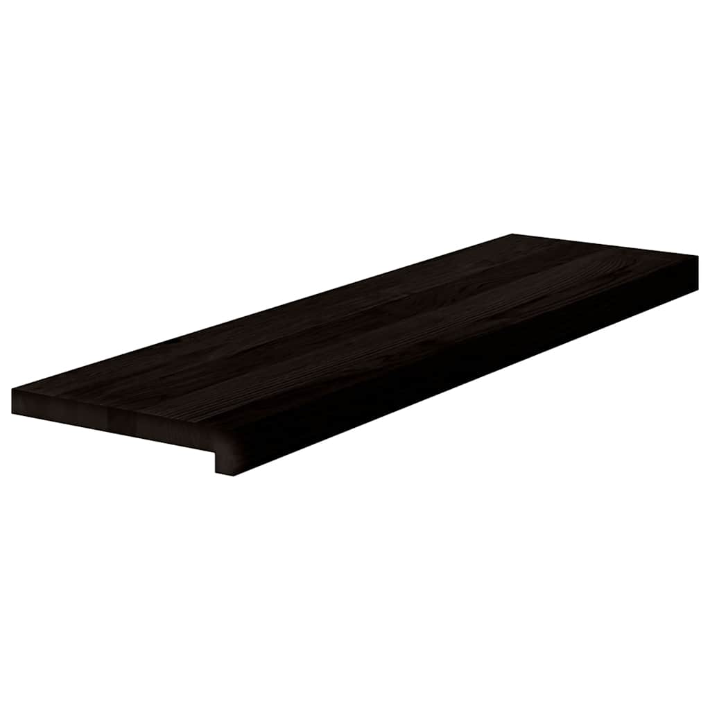 Stair treads, 2 pcs., dark brown, 90x30x2 cm, oak