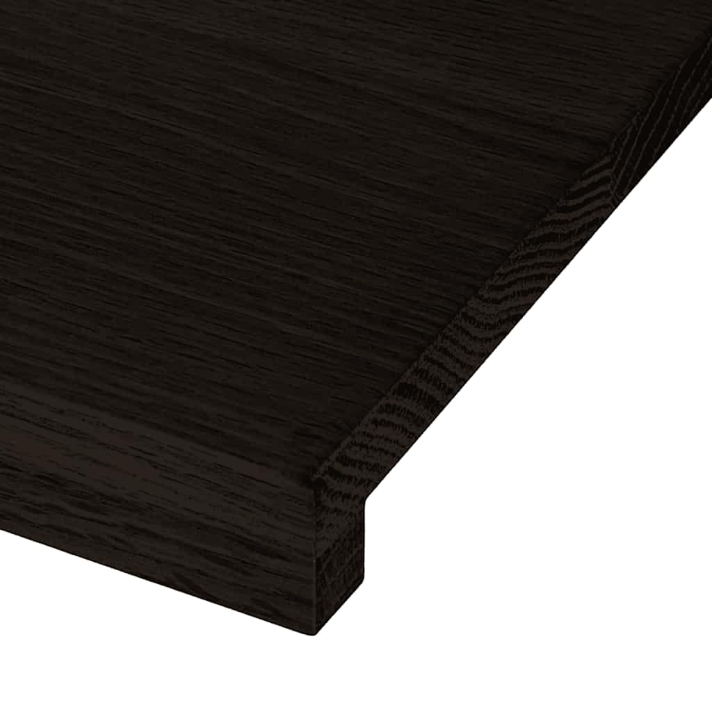 Stair treads, 2 pcs., dark brown, 90x30x2 cm, oak
