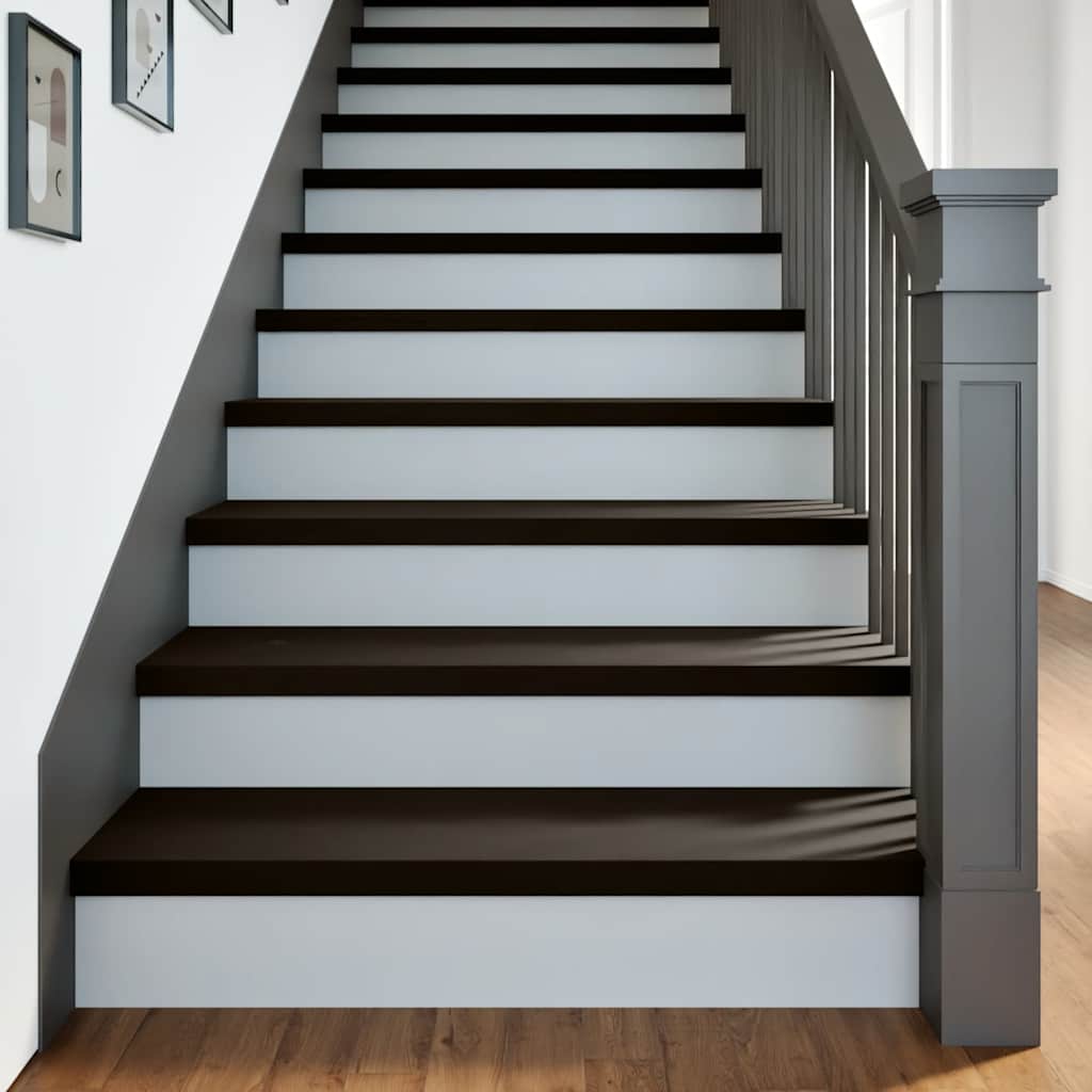Stair treads, 2 pcs., dark brown, 90x30x2 cm, oak
