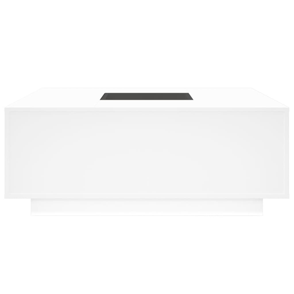 Kafijas galdiņš ar Infinity LED, balts, 100x100x40cm