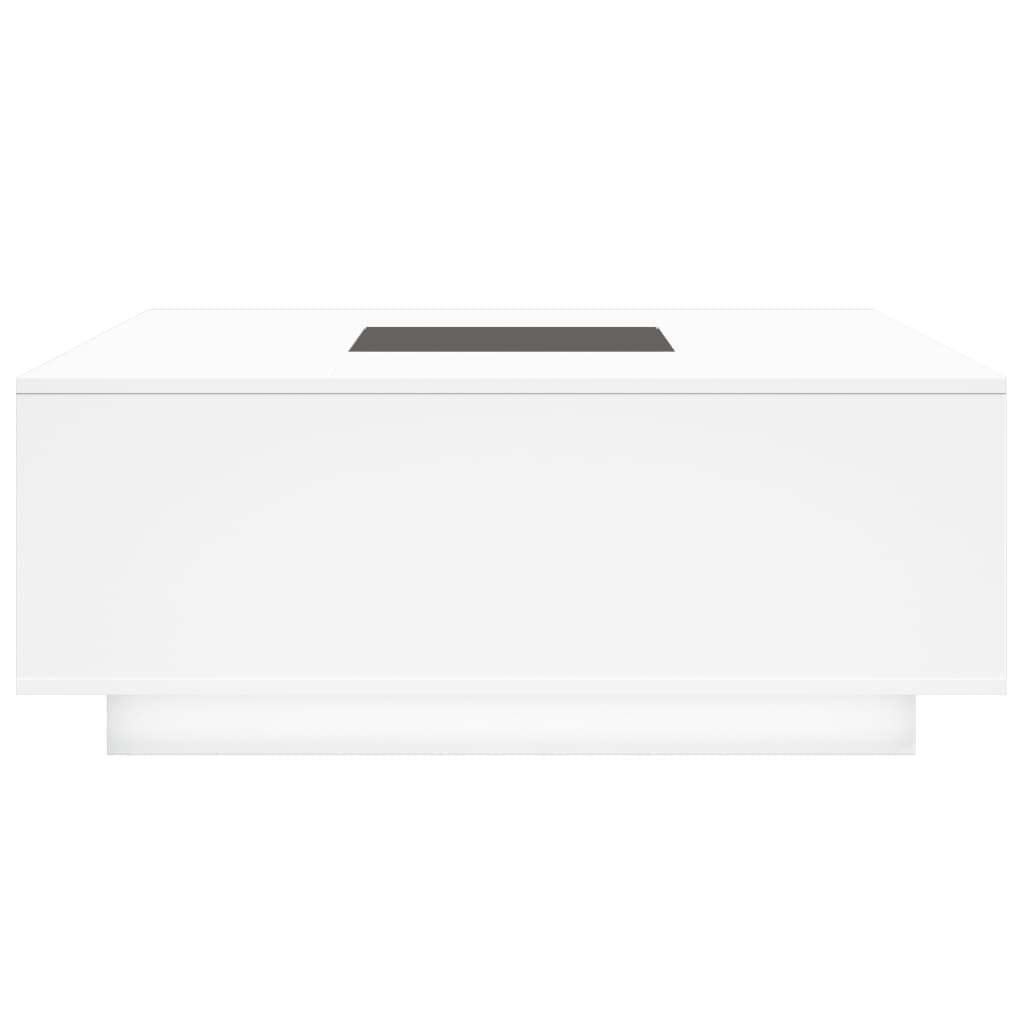 Kafijas galdiņš ar Infinity LED, balts, 100x100x40cm