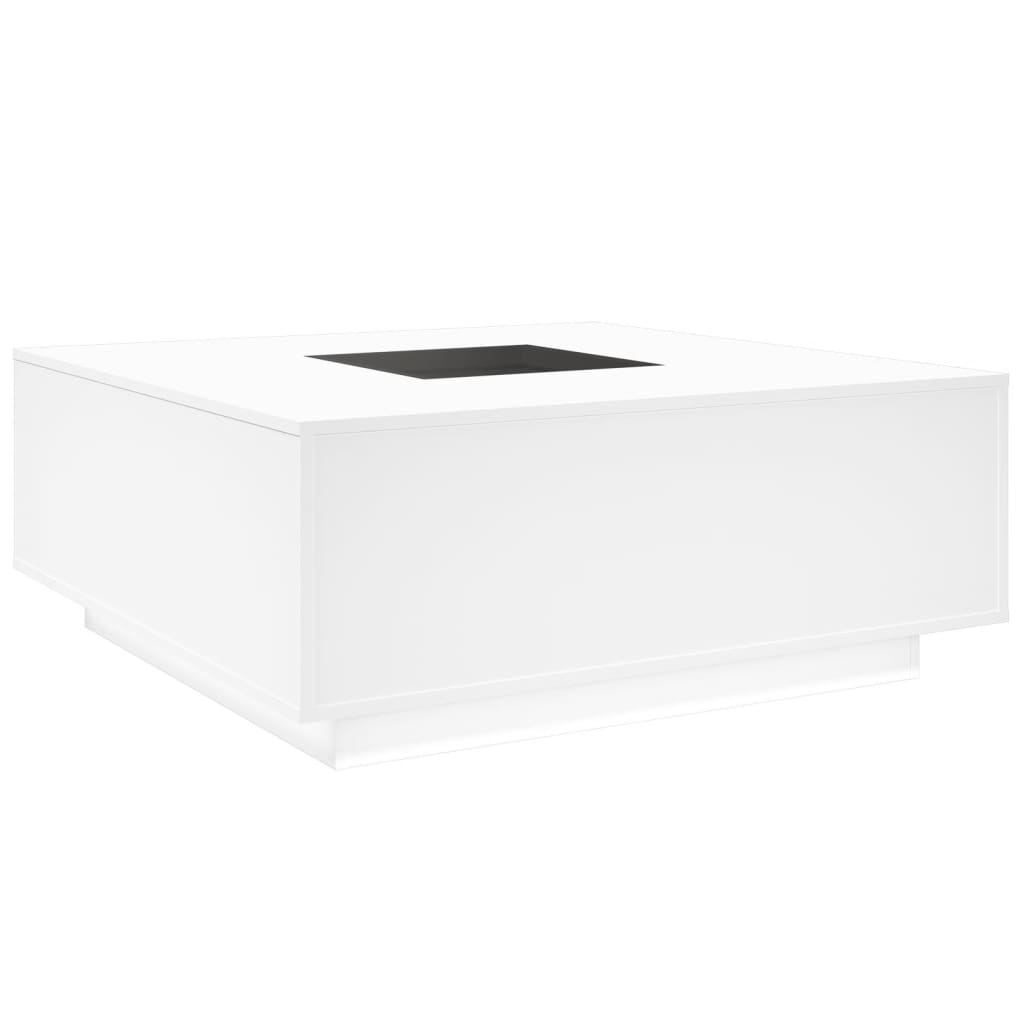 Kafijas galdiņš ar Infinity LED, balts, 100x100x40cm