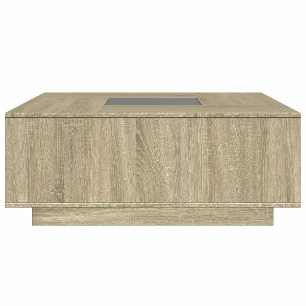 Kafijas galdiņš ar Infinity LED, ozolkoks, 100x100x40cm
