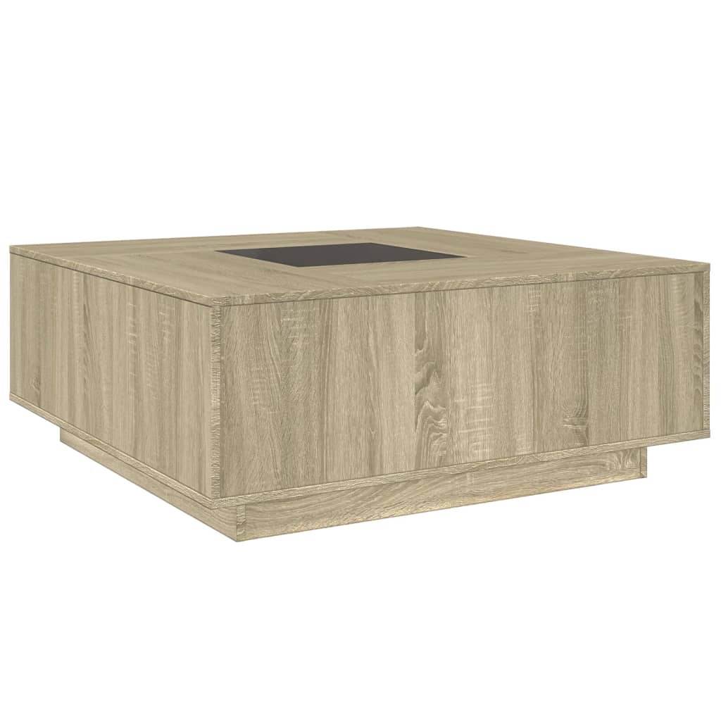 Kafijas galdiņš ar Infinity LED, ozolkoks, 100x100x40cm