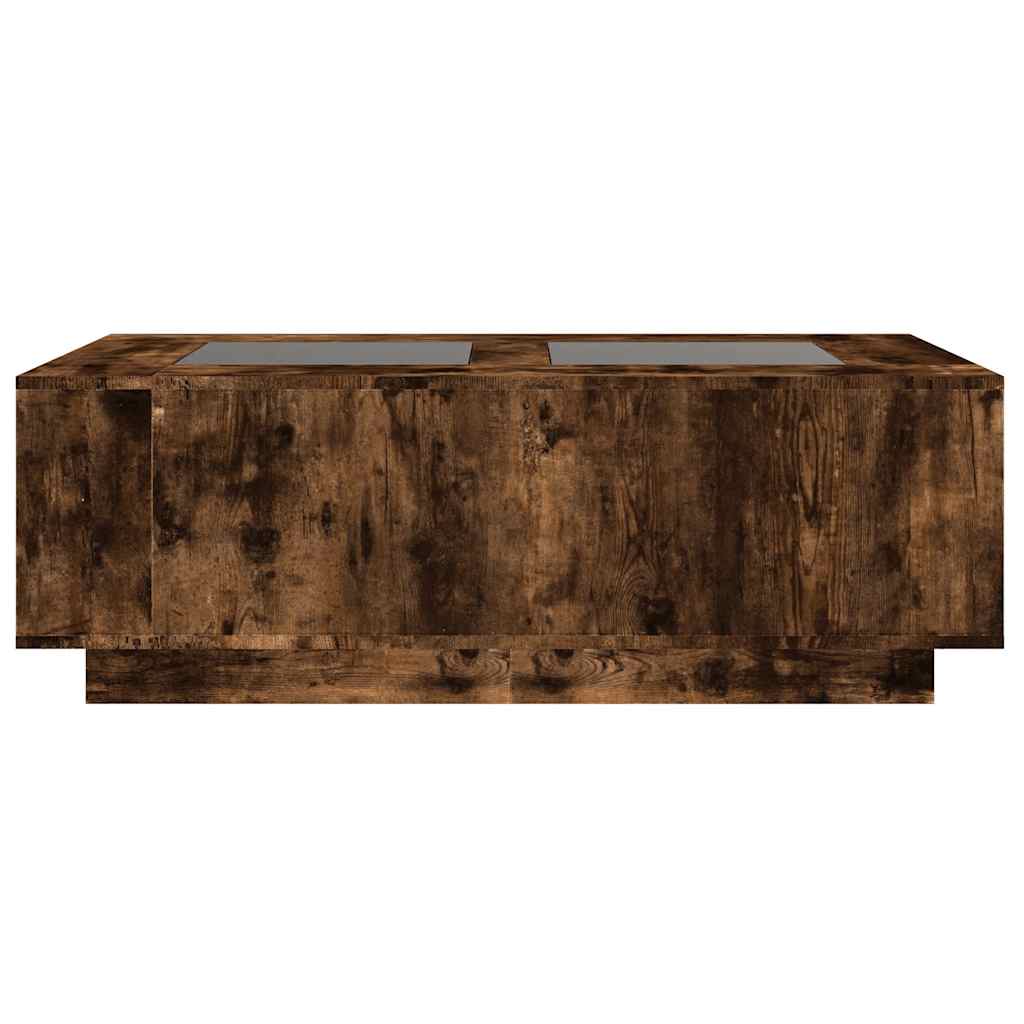 Coffee Table with Infinity LED, Smoked Oak, 116x69x40cm