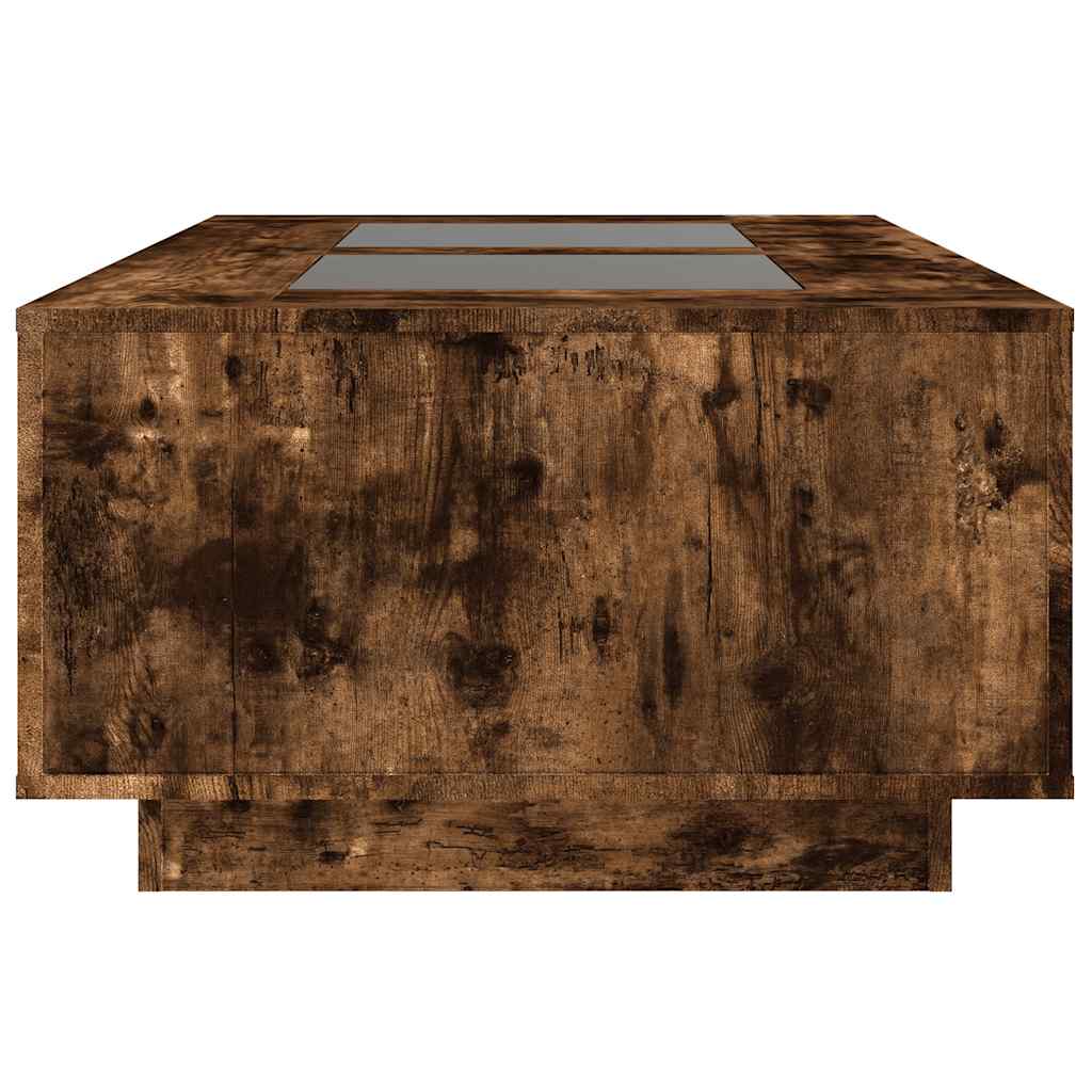 Coffee Table with Infinity LED, Smoked Oak, 116x69x40cm