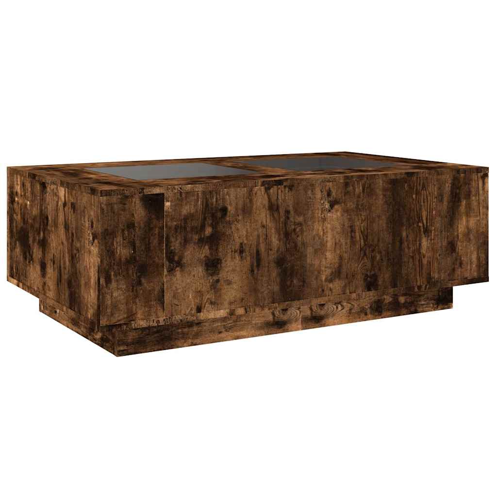 Coffee Table with Infinity LED, Smoked Oak, 116x69x40cm