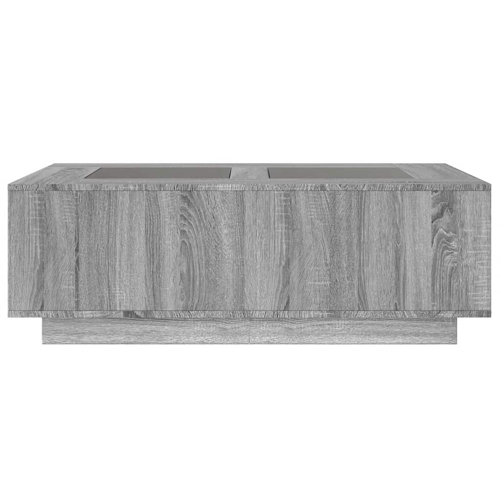 Coffee table with Infinity LED, gray oak, 116x69x40cm