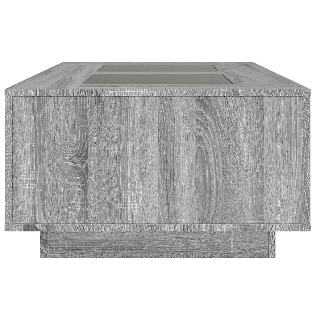 Coffee table with Infinity LED, gray oak, 116x69x40cm