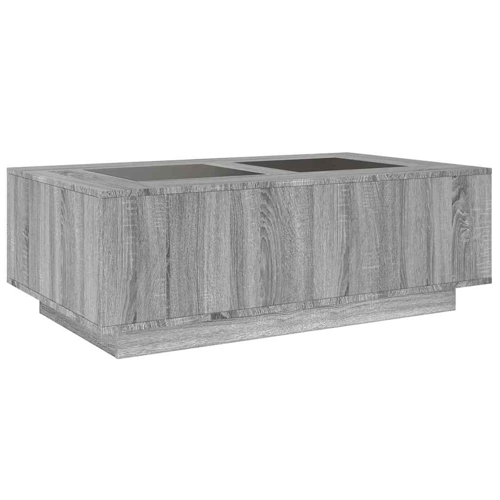 Coffee table with Infinity LED, gray oak, 116x69x40cm