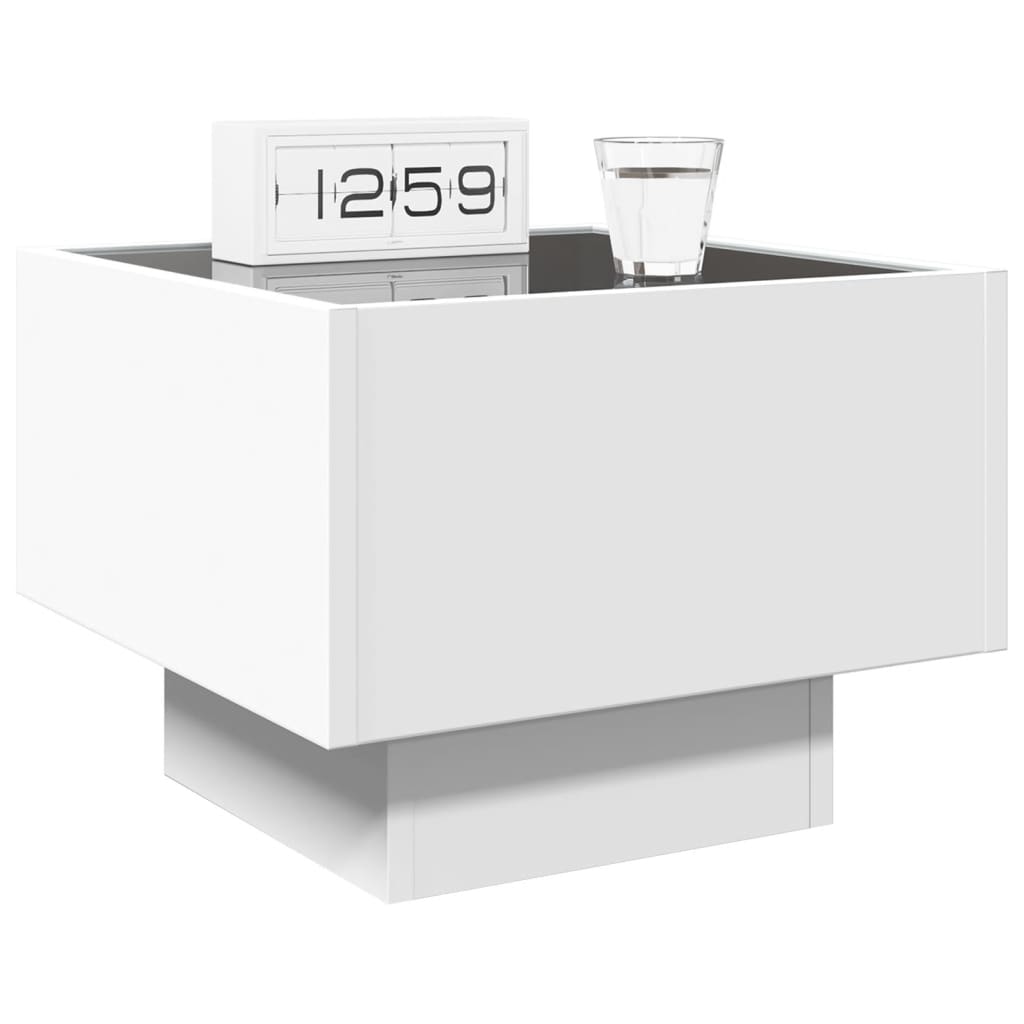 Nightstand with Infinity LED, white, 40x40x30cm