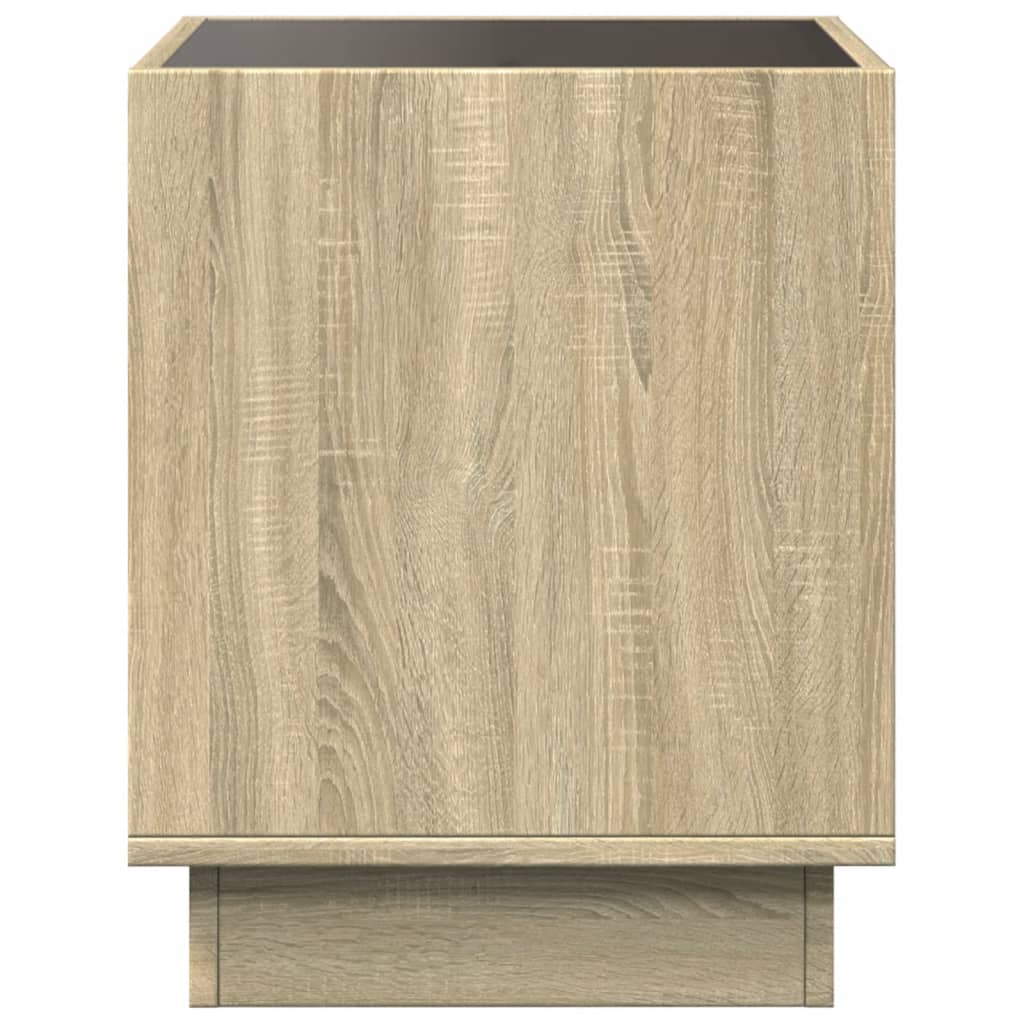 Nightstand with Infinity LED, oak, 40x40x50cm