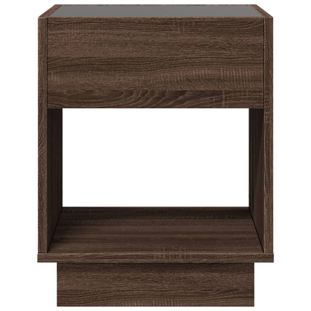 Bedside table with Infinity LED, brown oak, 40x40x50cm