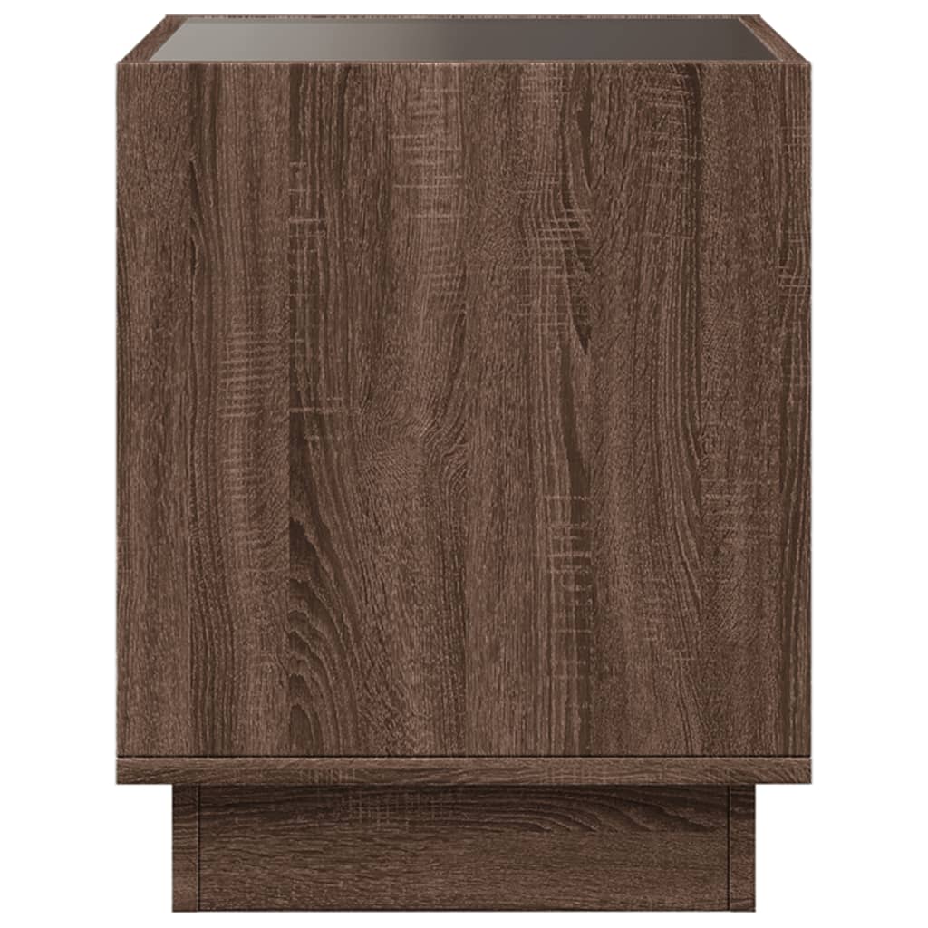 Bedside table with Infinity LED, brown oak, 40x40x50cm